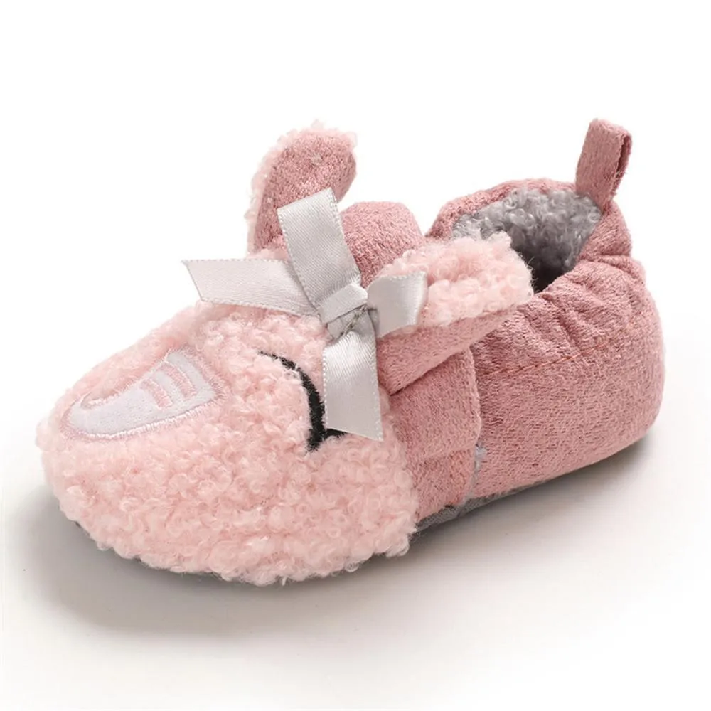 Baby Unisex Cartoon Slip On Fur Flats Children Wholesale Shoes