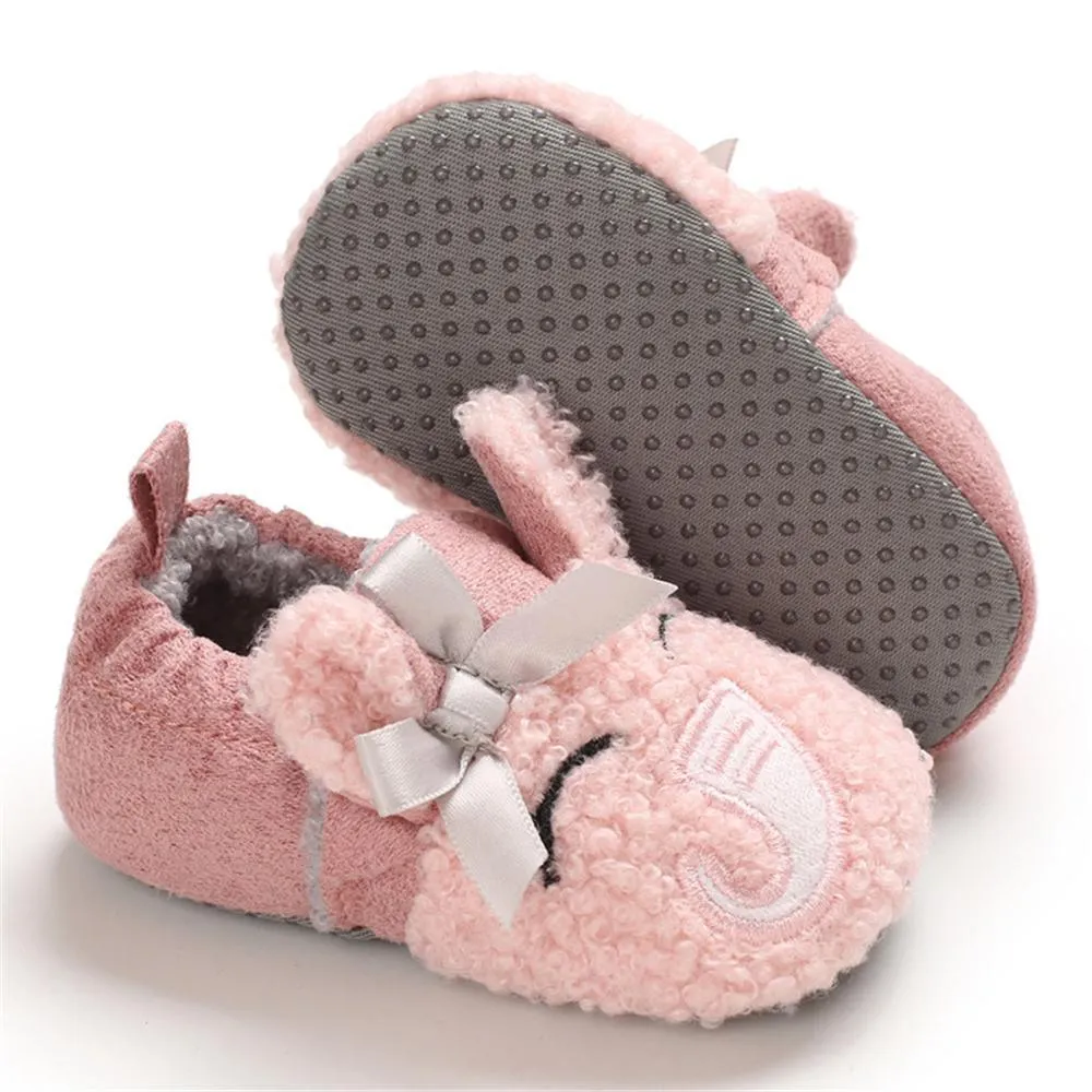 Baby Unisex Cartoon Slip On Fur Flats Children Wholesale Shoes