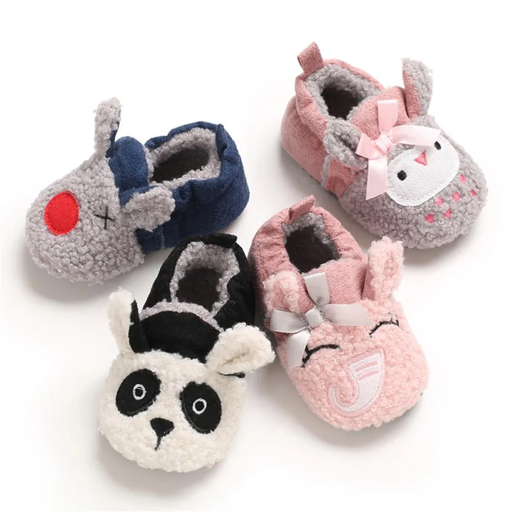 Baby Unisex Cartoon Slip On Fur Flats Children Wholesale Shoes