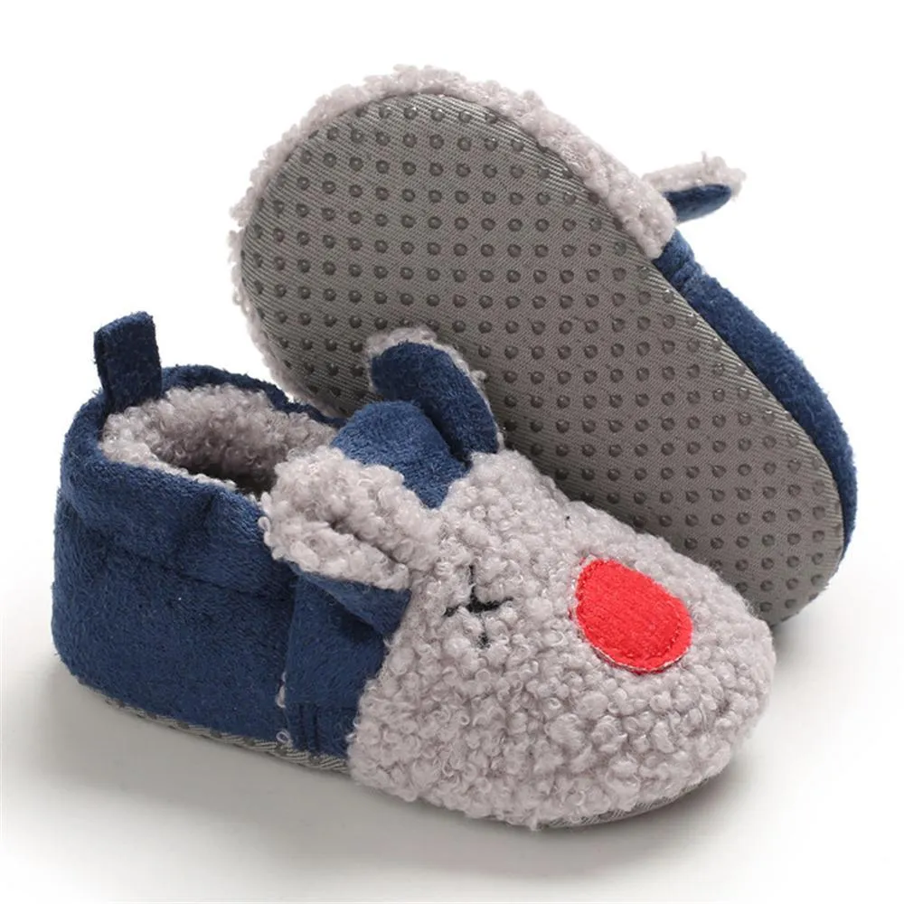 Baby Unisex Cartoon Slip On Fur Flats Children Wholesale Shoes