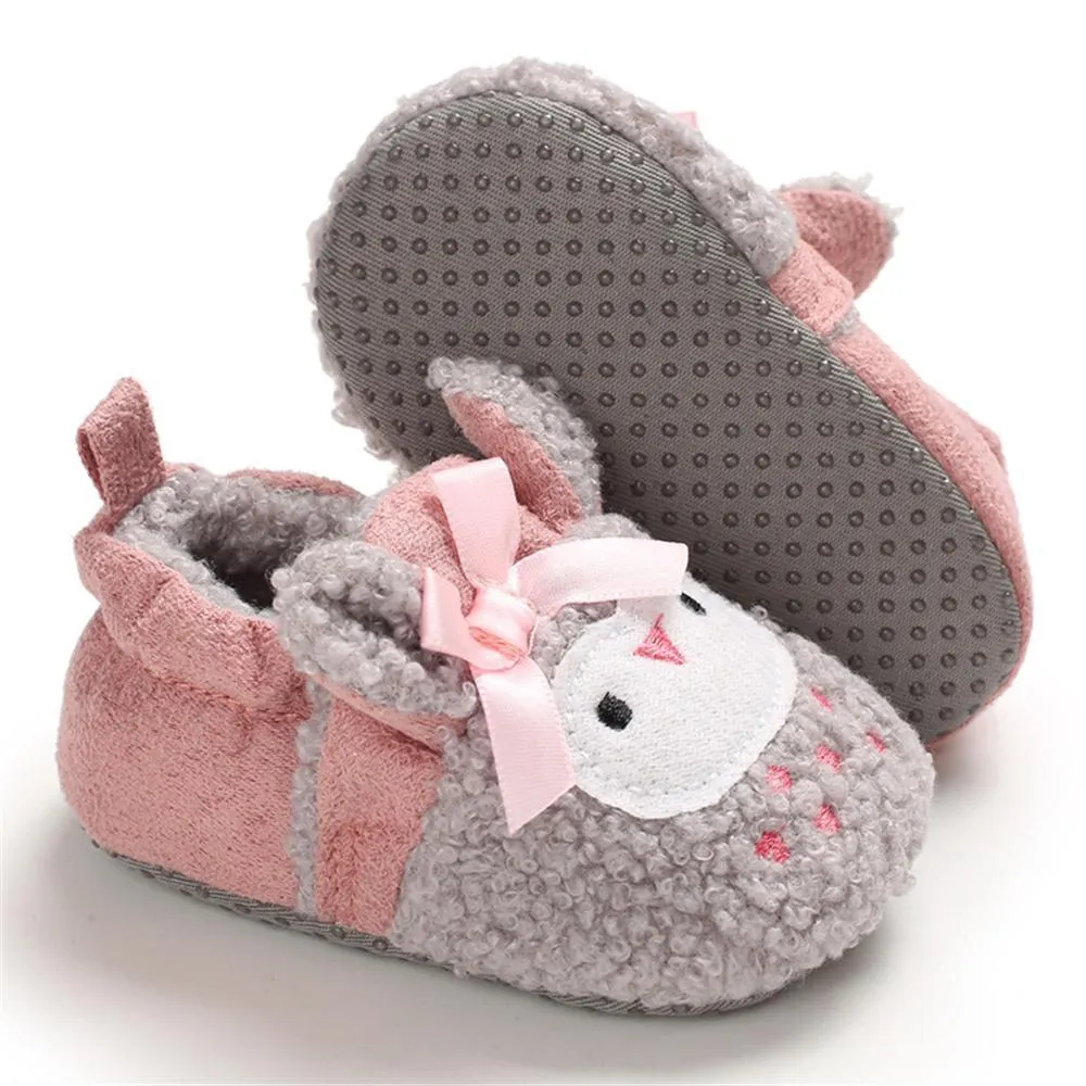 Baby Unisex Cartoon Slip On Fur Flats Children Wholesale Shoes