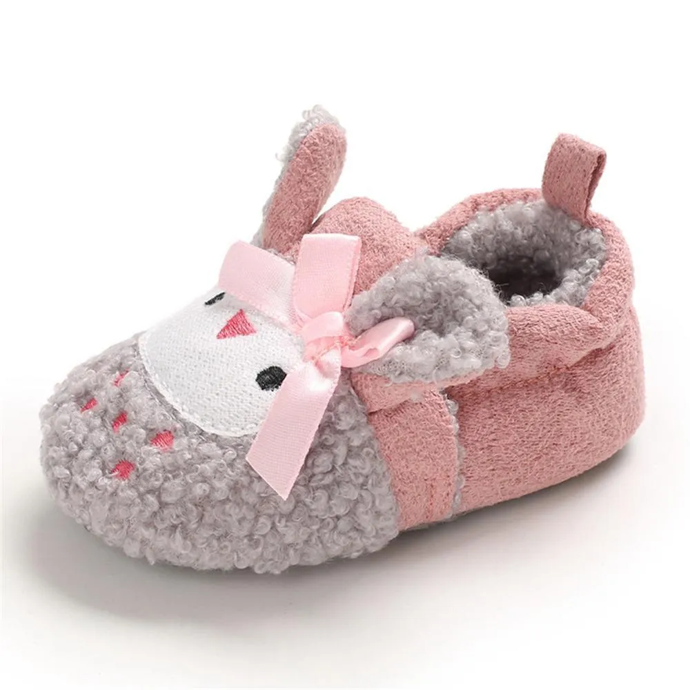 Baby Unisex Cartoon Slip On Fur Flats Children Wholesale Shoes