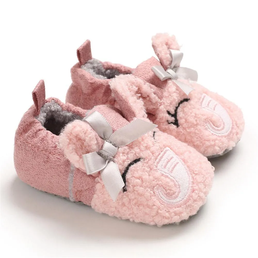 Baby Unisex Cartoon Slip On Fur Flats Children Wholesale Shoes
