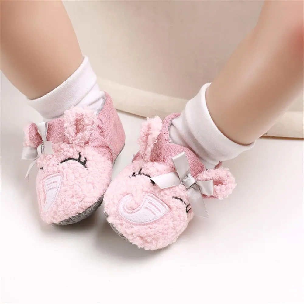 Baby Unisex Cartoon Slip On Fur Flats Children Wholesale Shoes