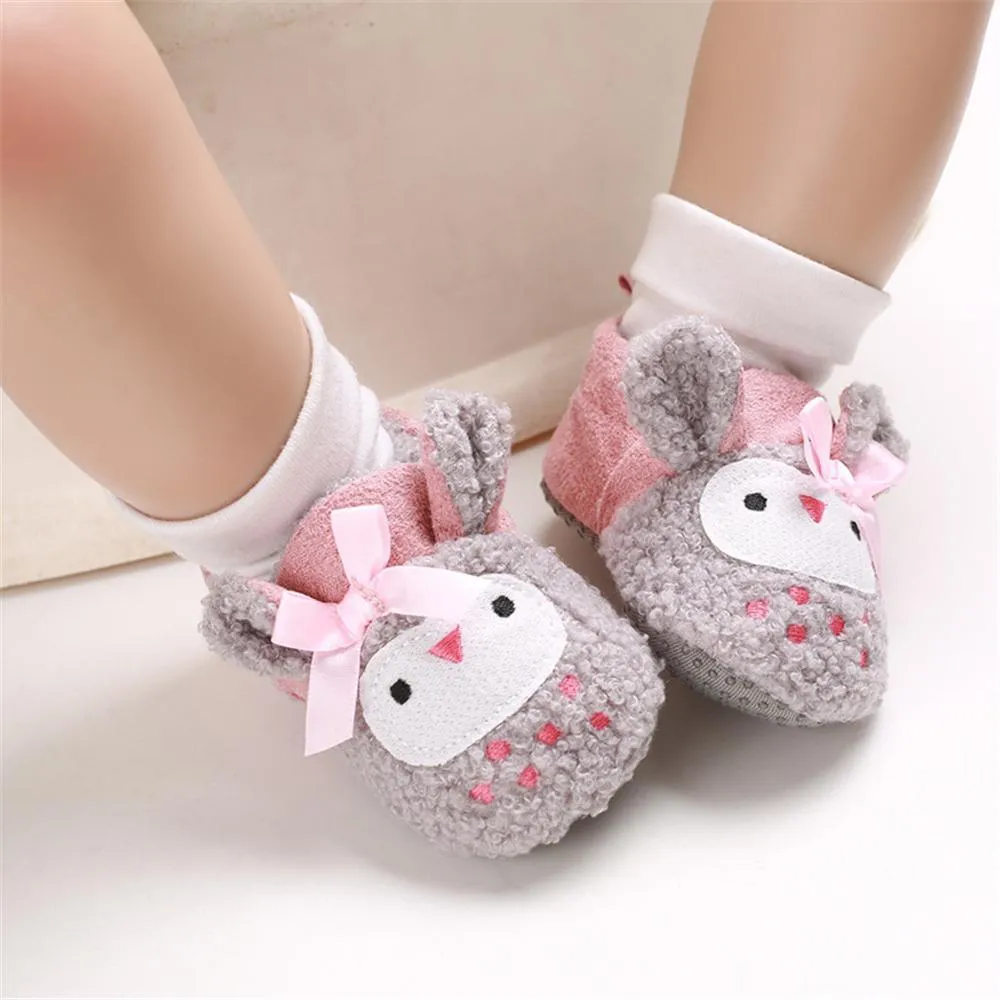Baby Unisex Cartoon Slip On Fur Flats Children Wholesale Shoes