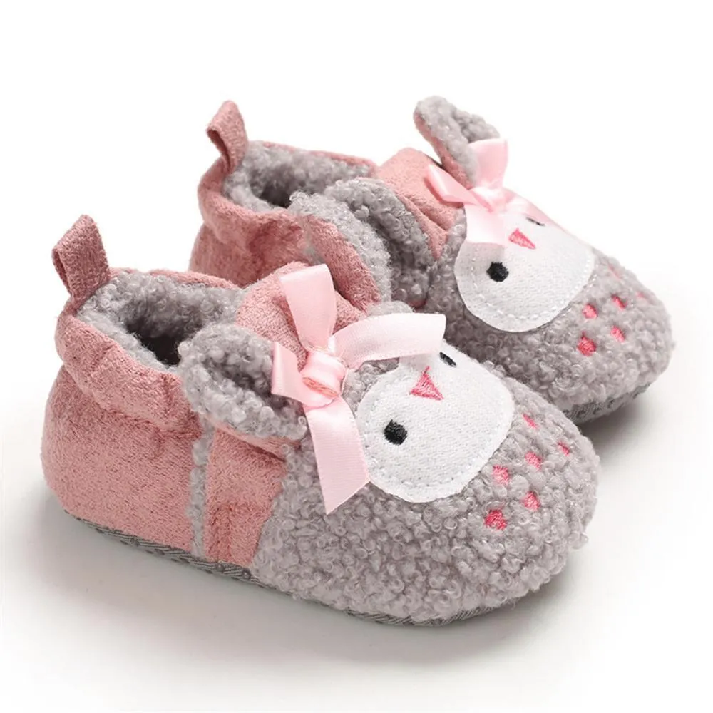 Baby Unisex Cartoon Slip On Fur Flats Children Wholesale Shoes