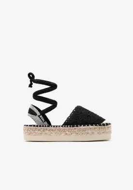 Black Crochet Espadrilles B&W