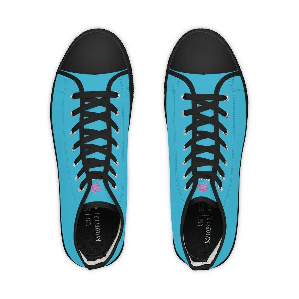 Blue Men's High Tops, Blue Color Modern Minimalist Best Men's High Top Sneakers (US Size: 5-14)