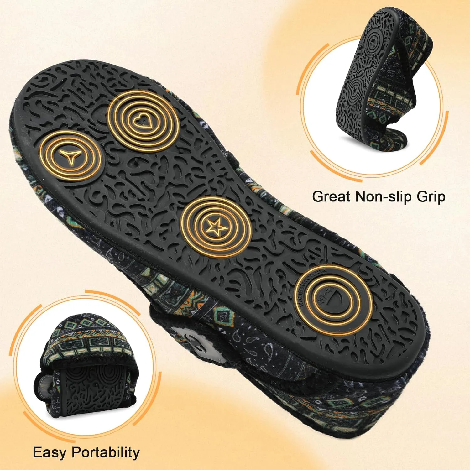 Comfy House Slippers for Women & Men - Wide Diabetic Sock Slippers, Soft & Cozy Barefoot House Shoes
