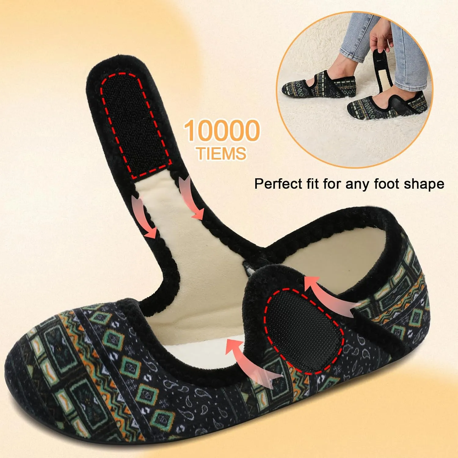Comfy House Slippers for Women & Men - Wide Diabetic Sock Slippers, Soft & Cozy Barefoot House Shoes