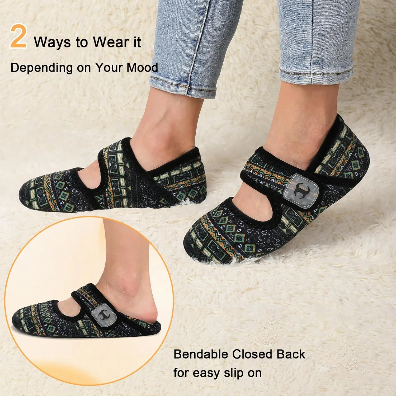 Comfy House Slippers for Women & Men - Wide Diabetic Sock Slippers, Soft & Cozy Barefoot House Shoes