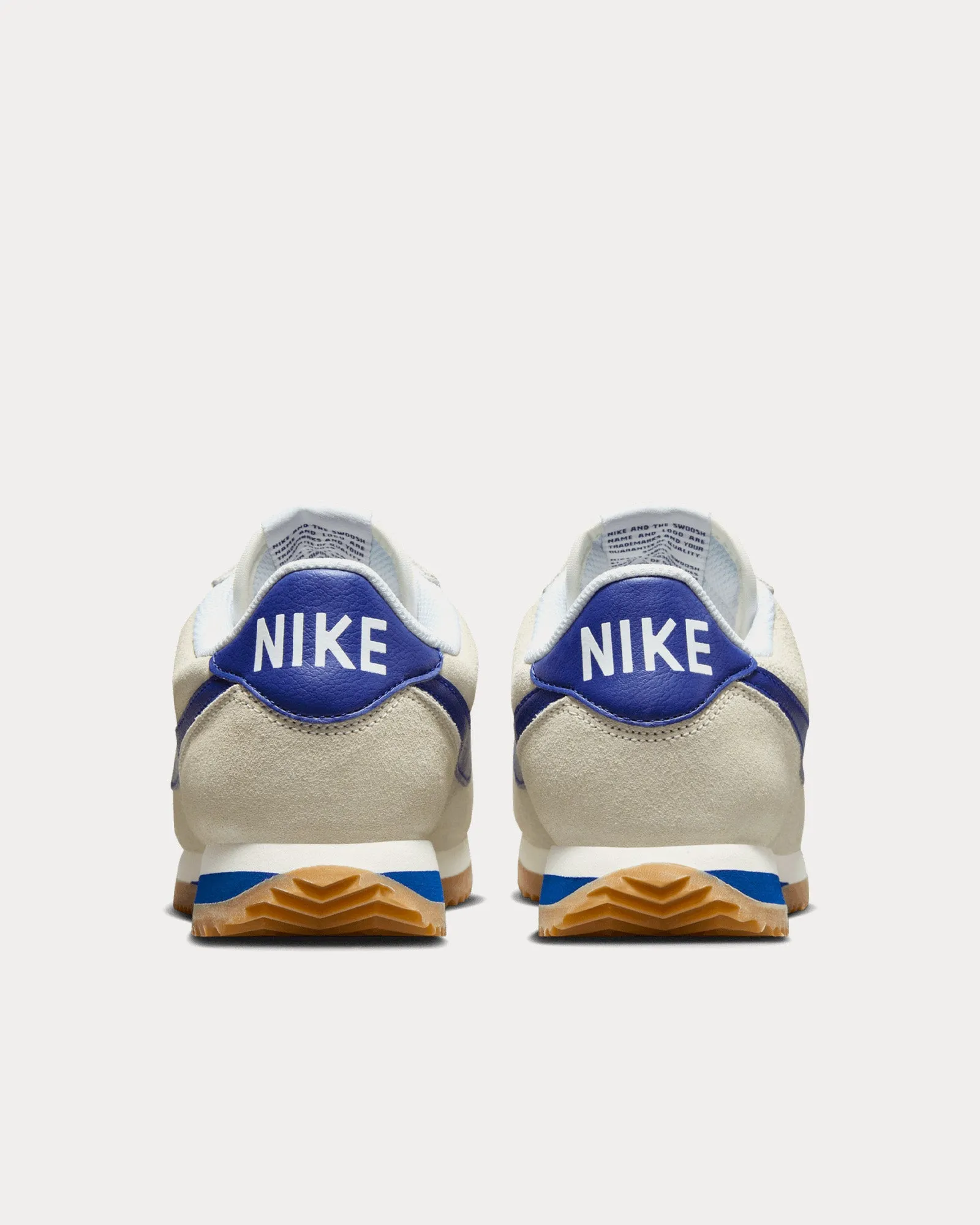 Cortez Suede Pale Ivory / Deep Royal Blue Low Top Sneakers