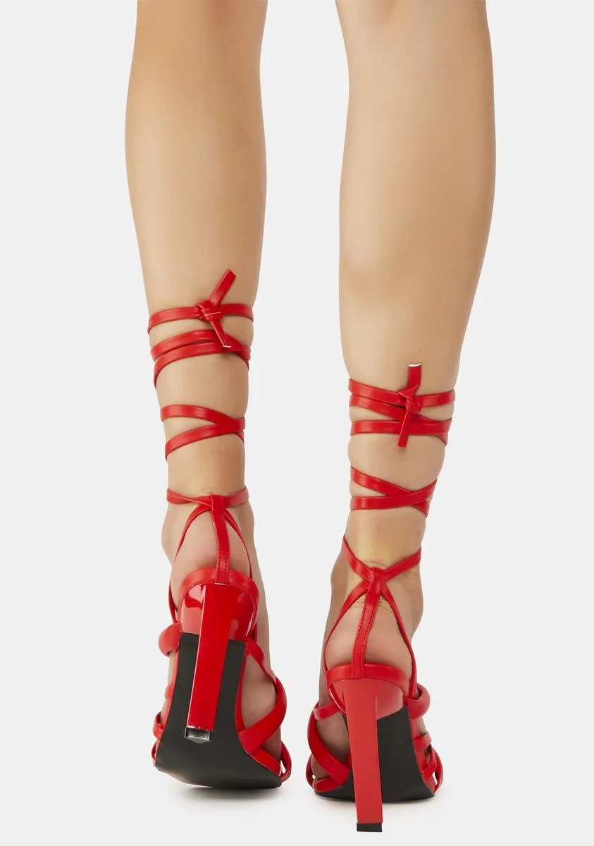 Crimson Give Them Grace Wrap Heels