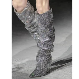 Crystal Knee High Boots
