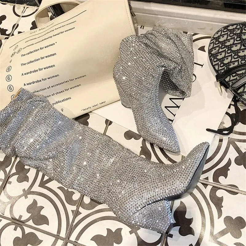 Crystal Knee High Boots
