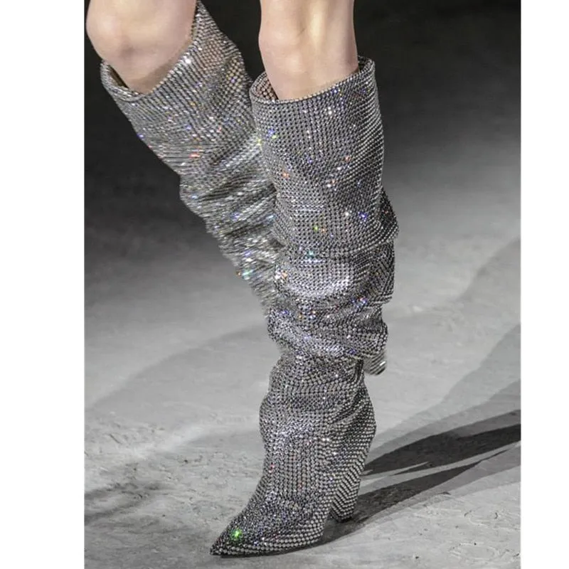 Crystal Knee High Boots