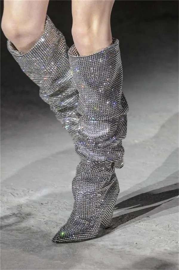 Crystal Knee High Boots