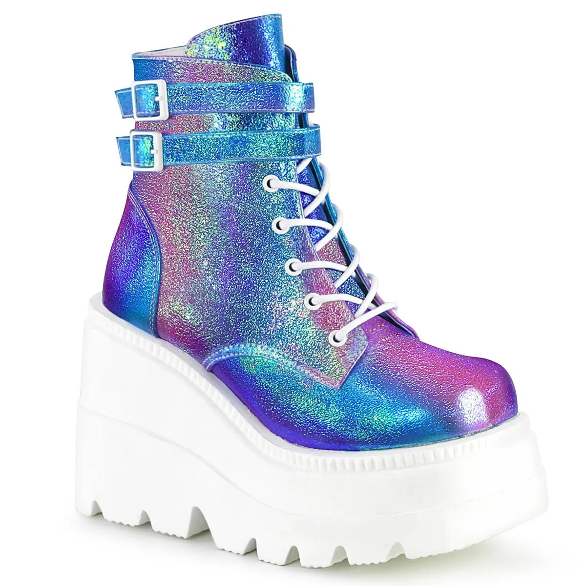 DemoniaCult Shaker 52-1 Womens Front Lace, Platform Ankle Length Boots