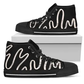 Duo Tone Squiggle Women's High Top Sneakers