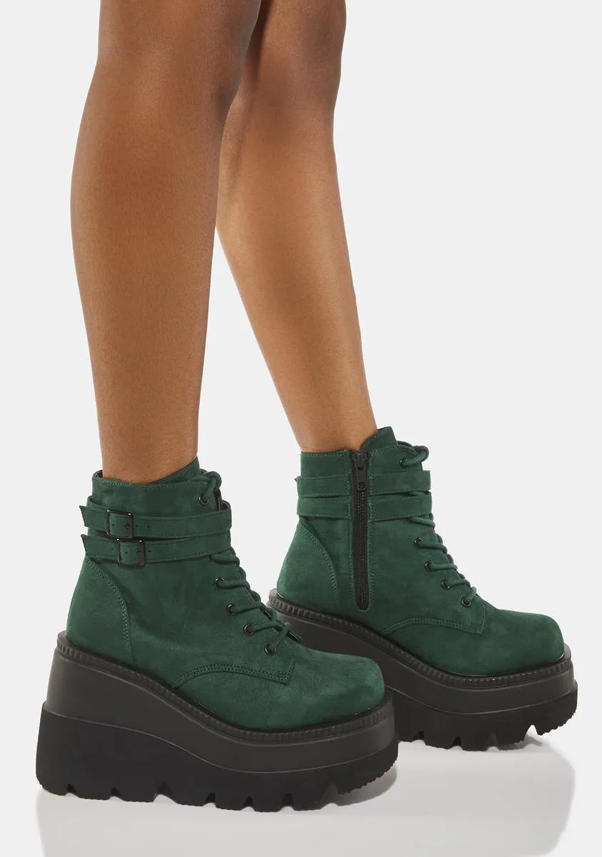 Emerald Suede Technopagan Boots
