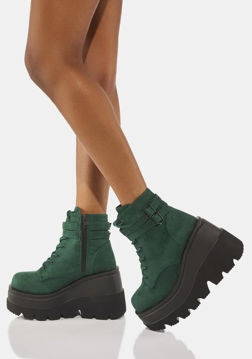 Emerald Suede Technopagan Boots