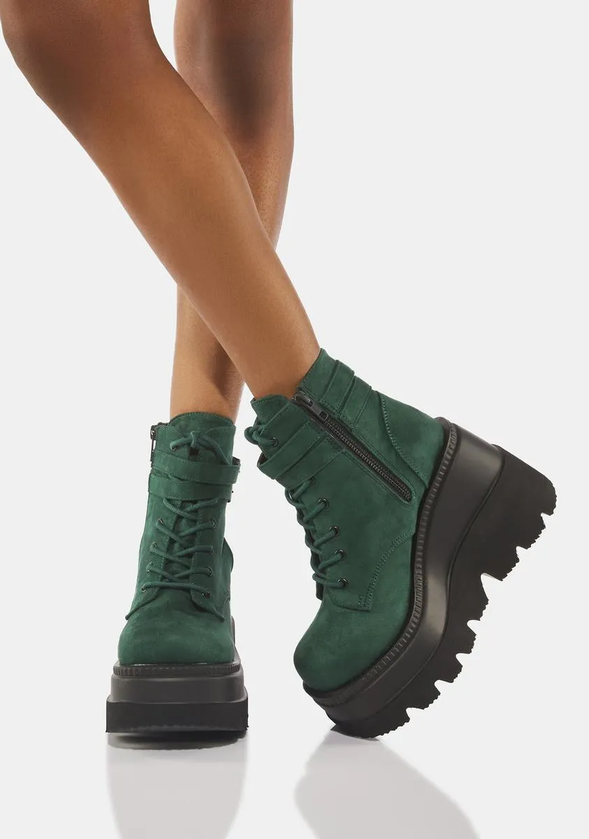 Emerald Suede Technopagan Boots