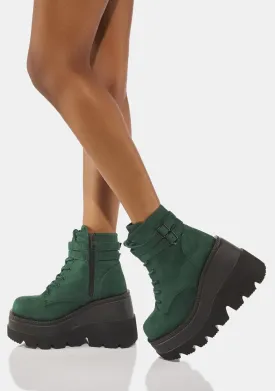 Emerald Suede Technopagan Boots