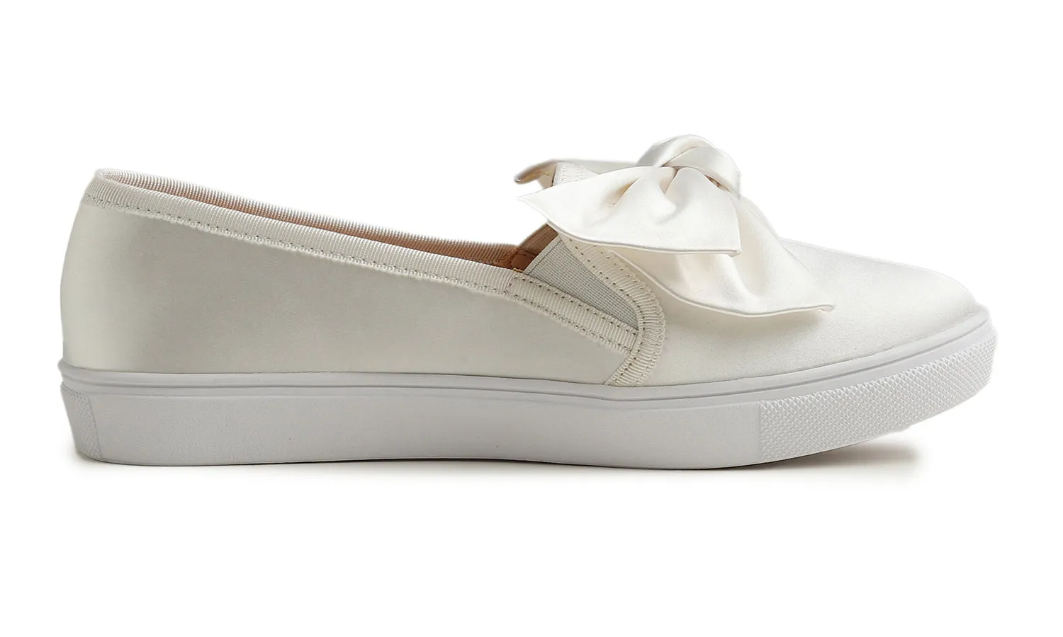 Feversole Women's Casual Slip On Sneaker Fashion Bow Tie Loafer Flats Silky