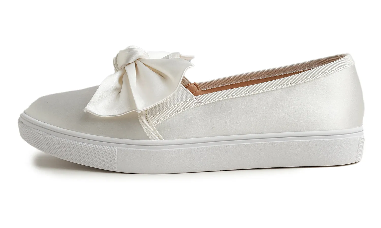 Feversole Women's Casual Slip On Sneaker Fashion Bow Tie Loafer Flats Silky