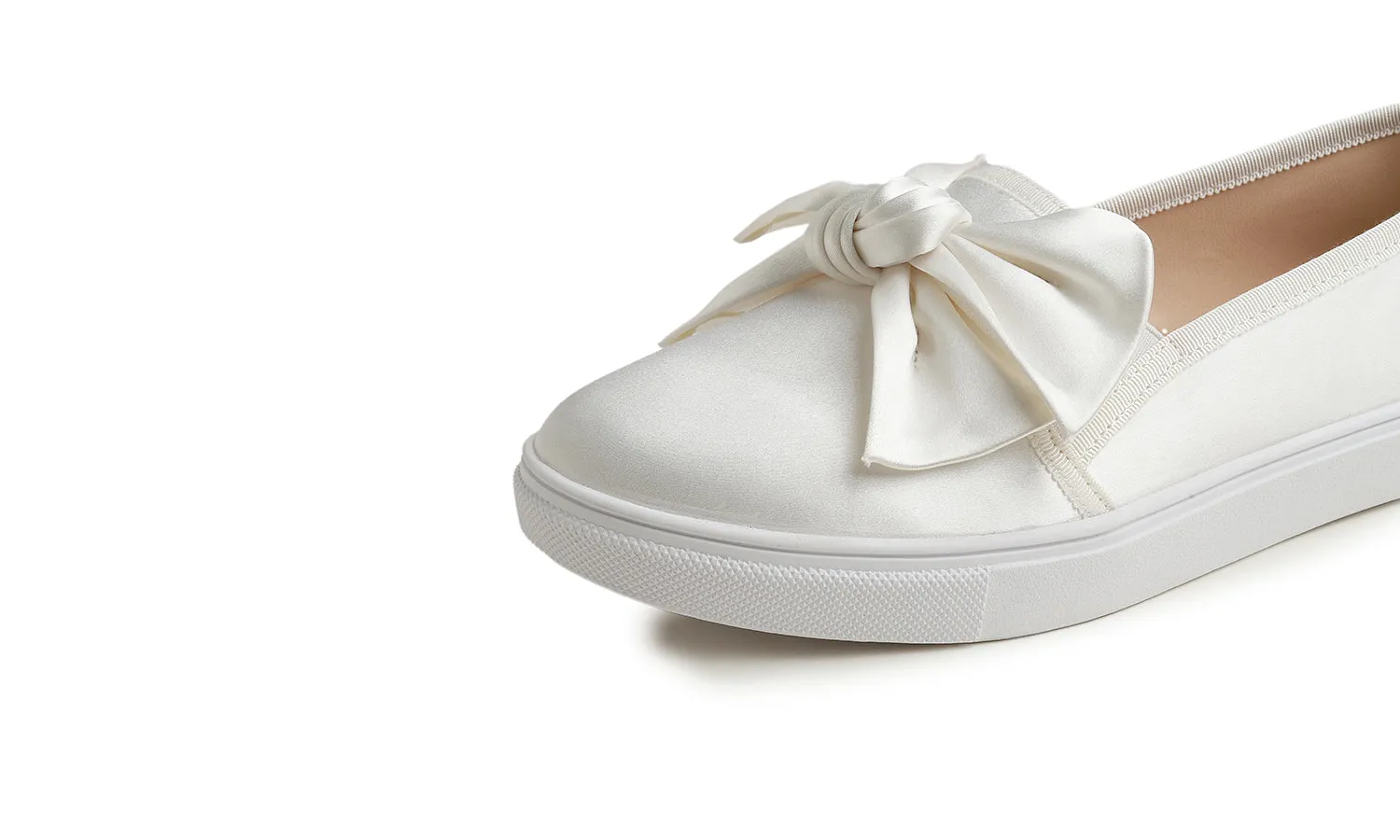 Feversole Women's Casual Slip On Sneaker Fashion Bow Tie Loafer Flats Silky