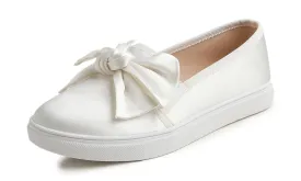 Feversole Women's Casual Slip On Sneaker Fashion Bow Tie Loafer Flats Silky
