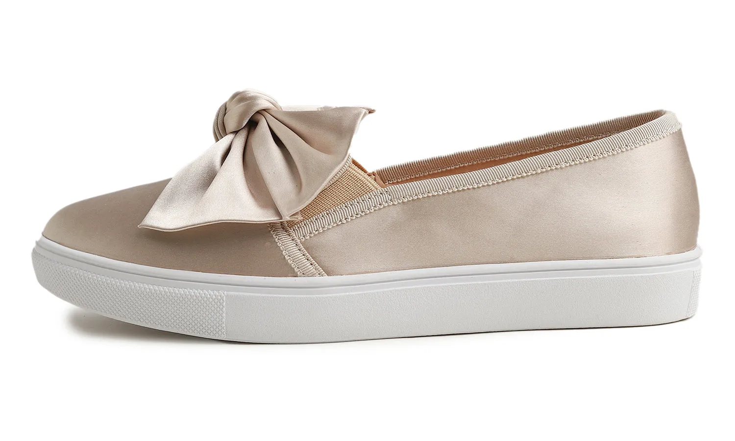 Feversole Women's Casual Slip On Sneaker Fashion Bow Tie Loafer Flats Silky