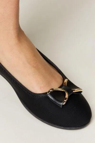 Forever Link Metal Buckle Womens Black Loafers