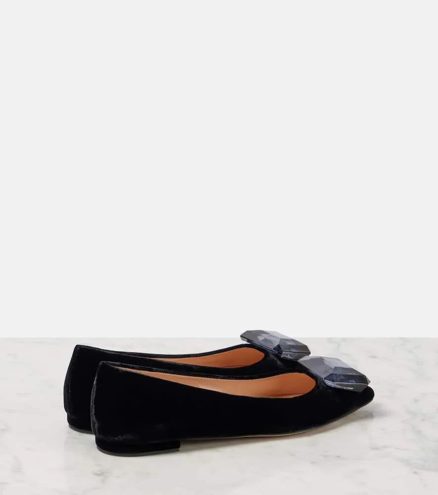 Gianvito Rossi Jaipur velvet ballet flats