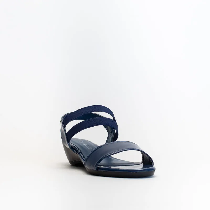 Giovanni Women Elasticated Patent Wedge Sandal _ 150552