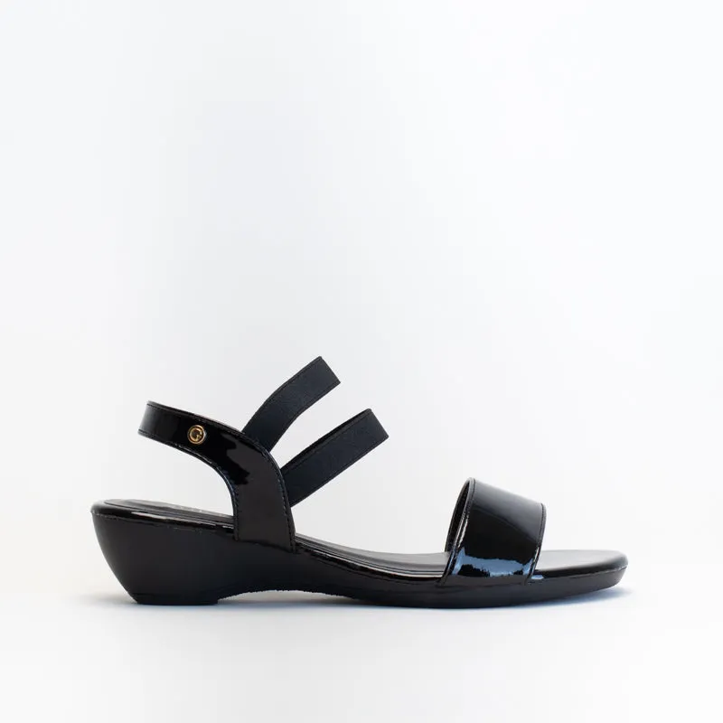 Giovanni Women Elasticated Patent Wedge Sandal _ 150552