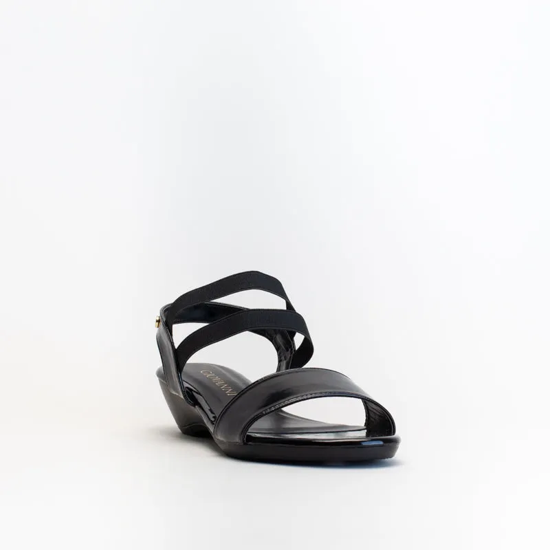 Giovanni Women Elasticated Patent Wedge Sandal _ 150552