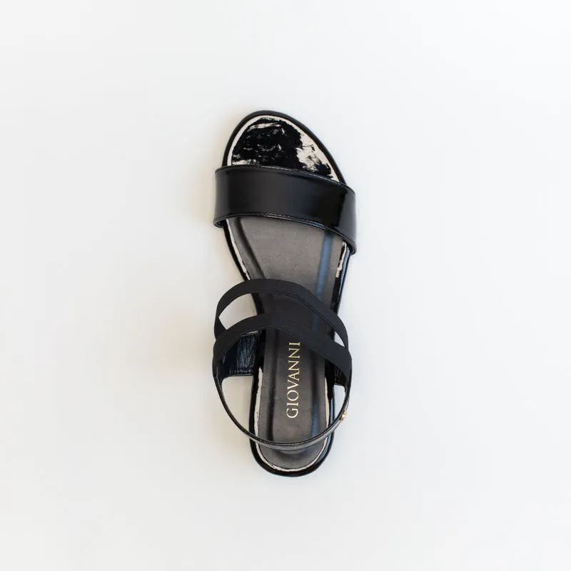 Giovanni Women Elasticated Patent Wedge Sandal _ 150552