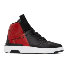 Givenchy Black and Red Wing High Top Sneakers