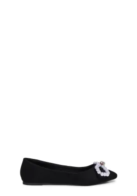 Grace Mode Pointed Flats - Black