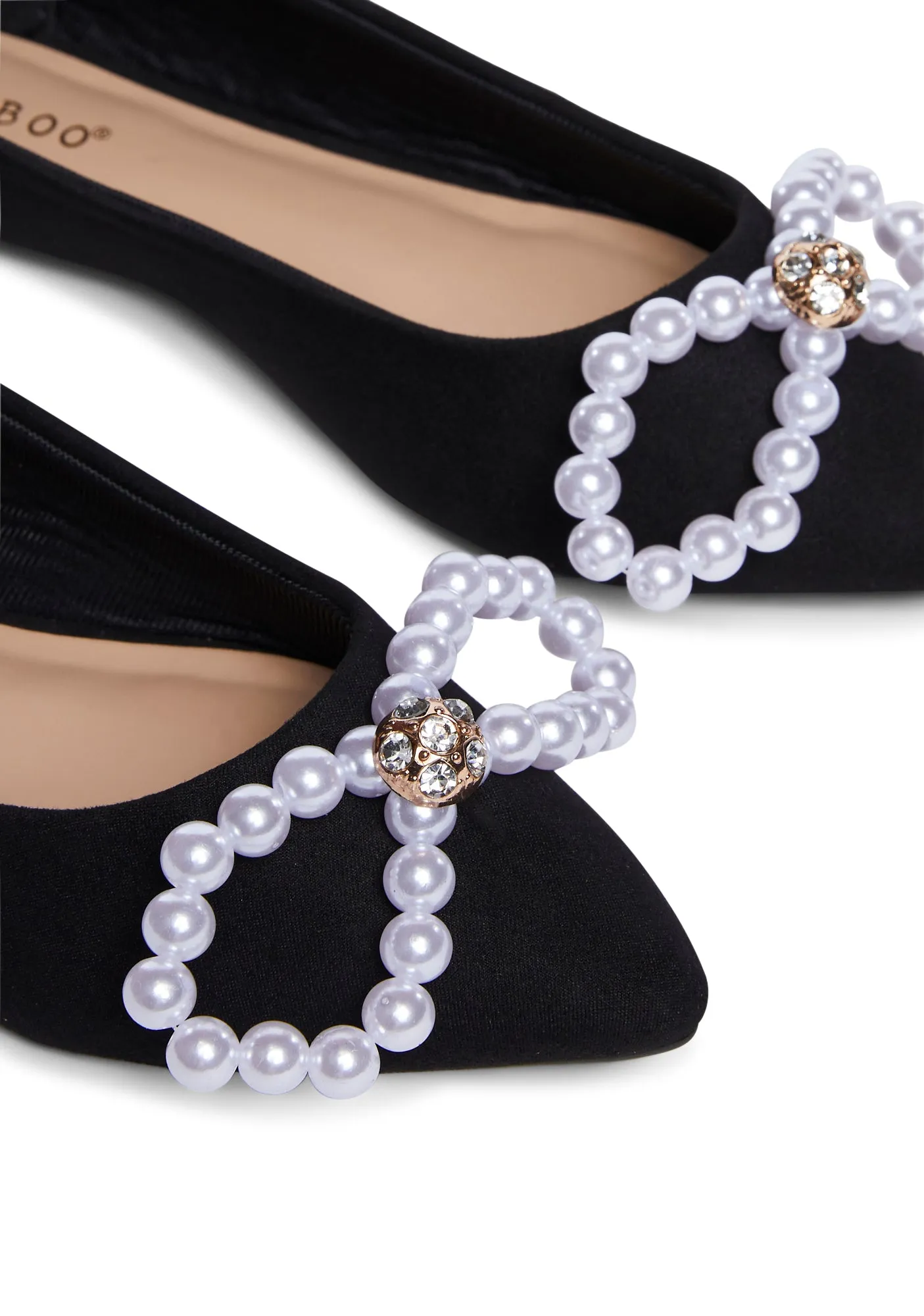 Grace Mode Pointed Flats - Black
