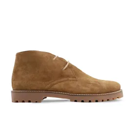 Handmade Custom Suede Leather Camel Dress Chukka Boots For Men