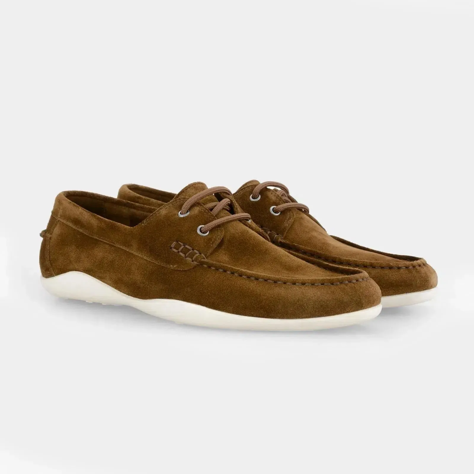 Harrys Of London Basel Deck Suede Shoe Chestnut