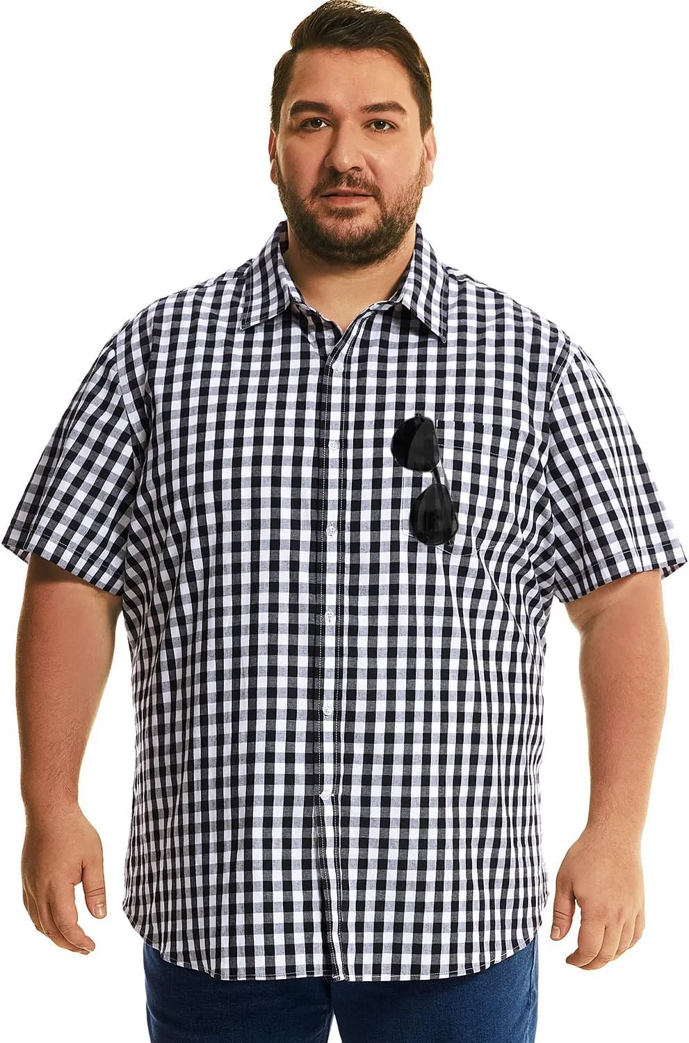 HOdo Big and Tall Mens Cotton Button Down Shirt 2XL-6XL