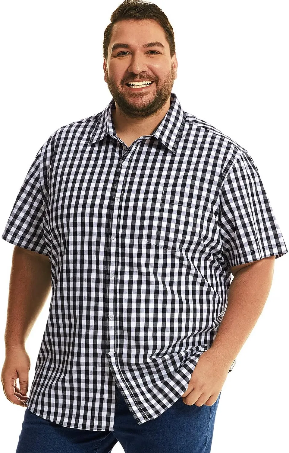 HOdo Big and Tall Mens Cotton Button Down Shirt 2XL-6XL