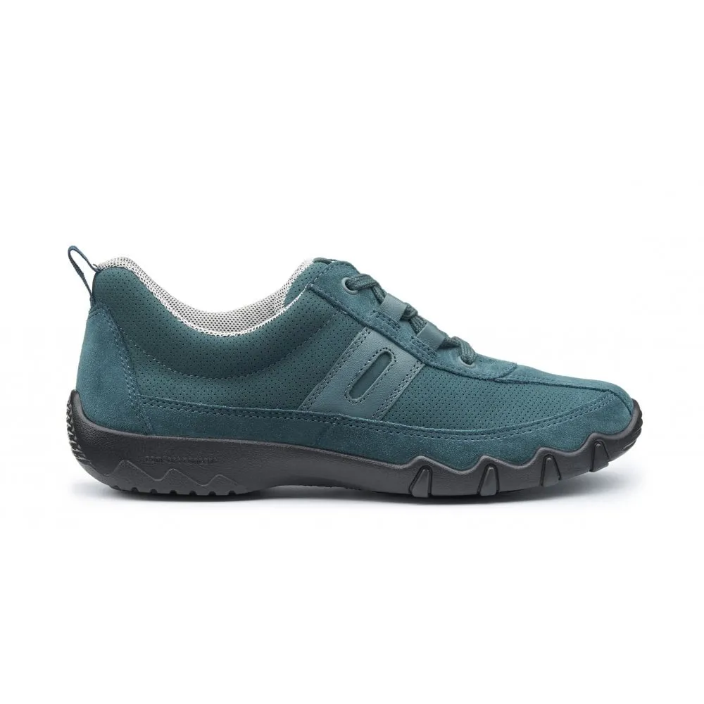 Hotter Leanne TEAL Suede Leather Trainer Style Shoe