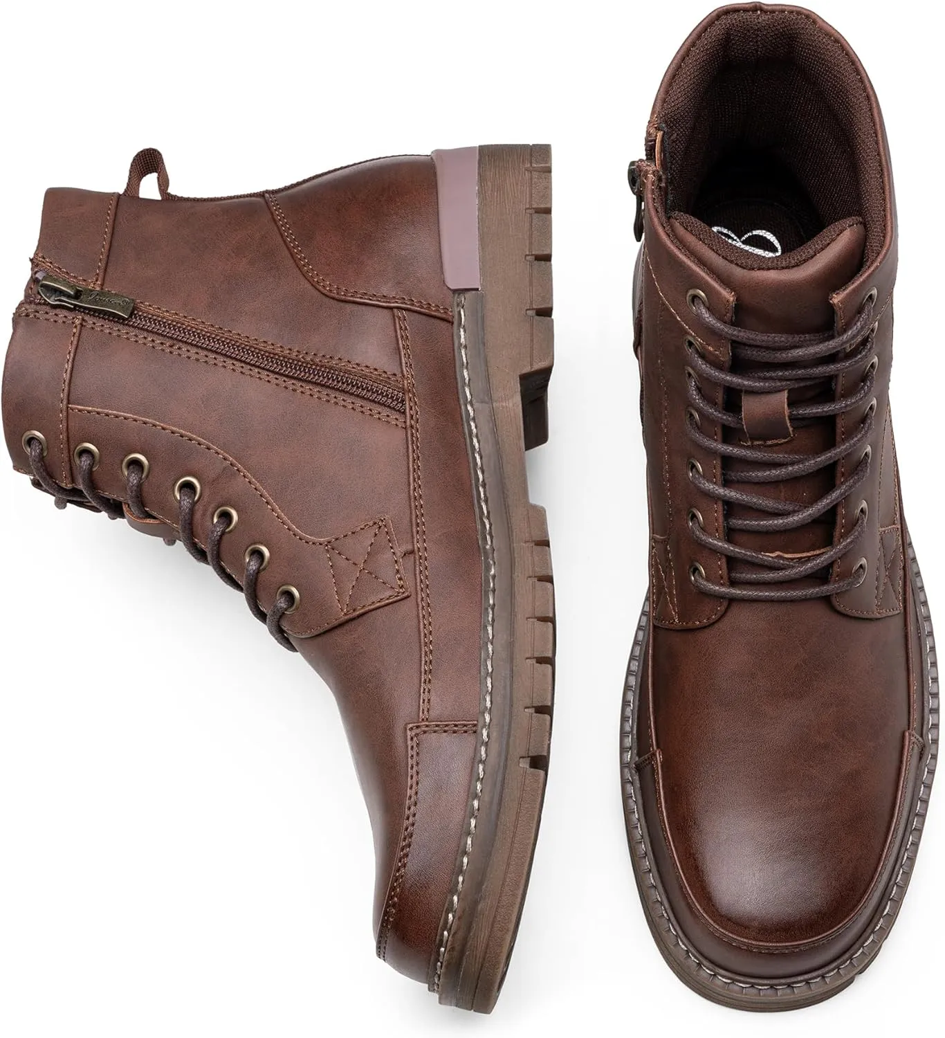 Jousen Mens Boots Casual Motorcycle Boot for Men Chukka Zipper Combat Botas Para Hombre Fashion