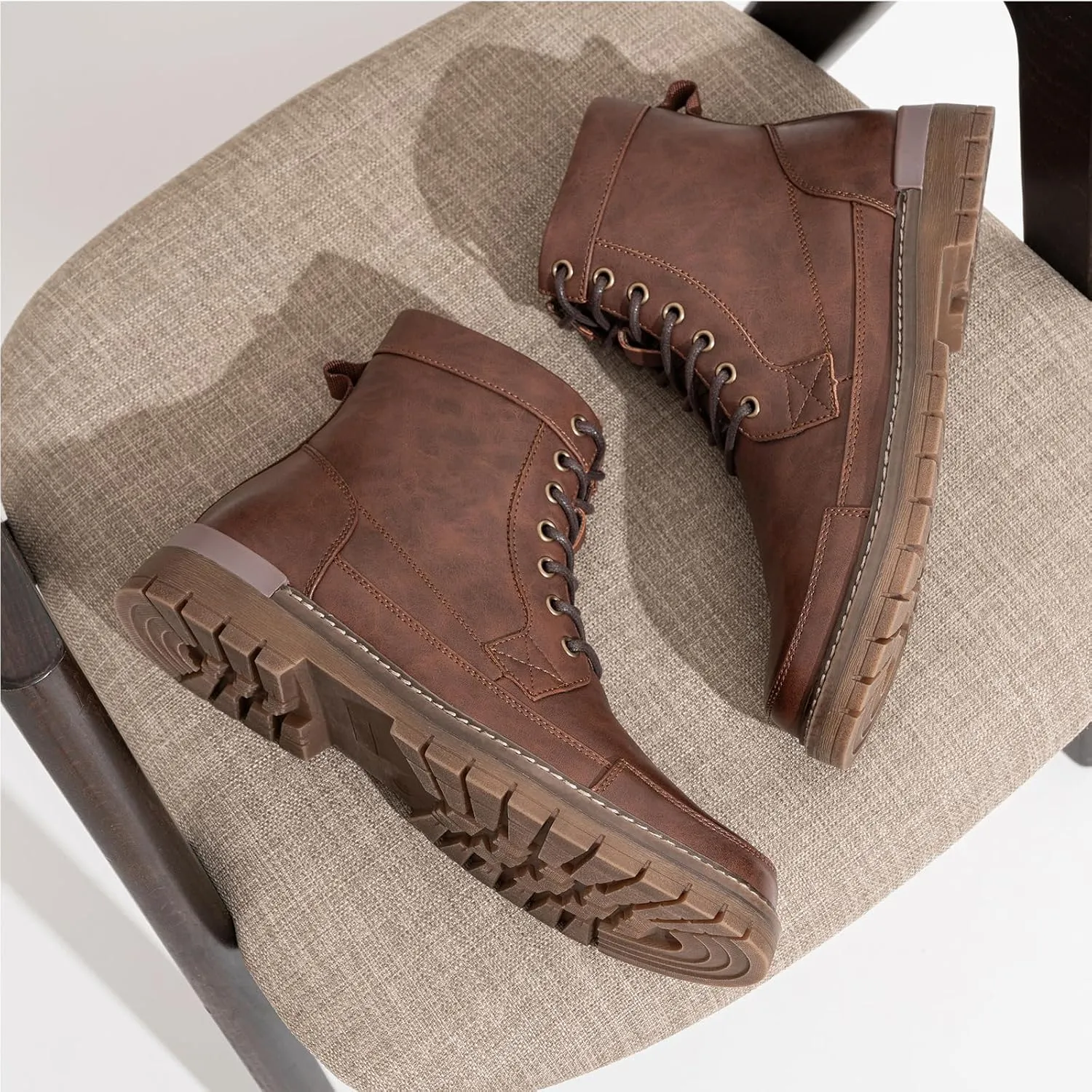 Jousen Mens Boots Casual Motorcycle Boot for Men Chukka Zipper Combat Botas Para Hombre Fashion