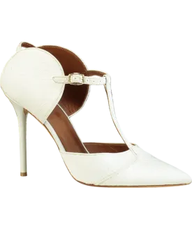 Malone Souliers White Pointed Snakeskin Strappy Heels UK 8 EU 41 👠