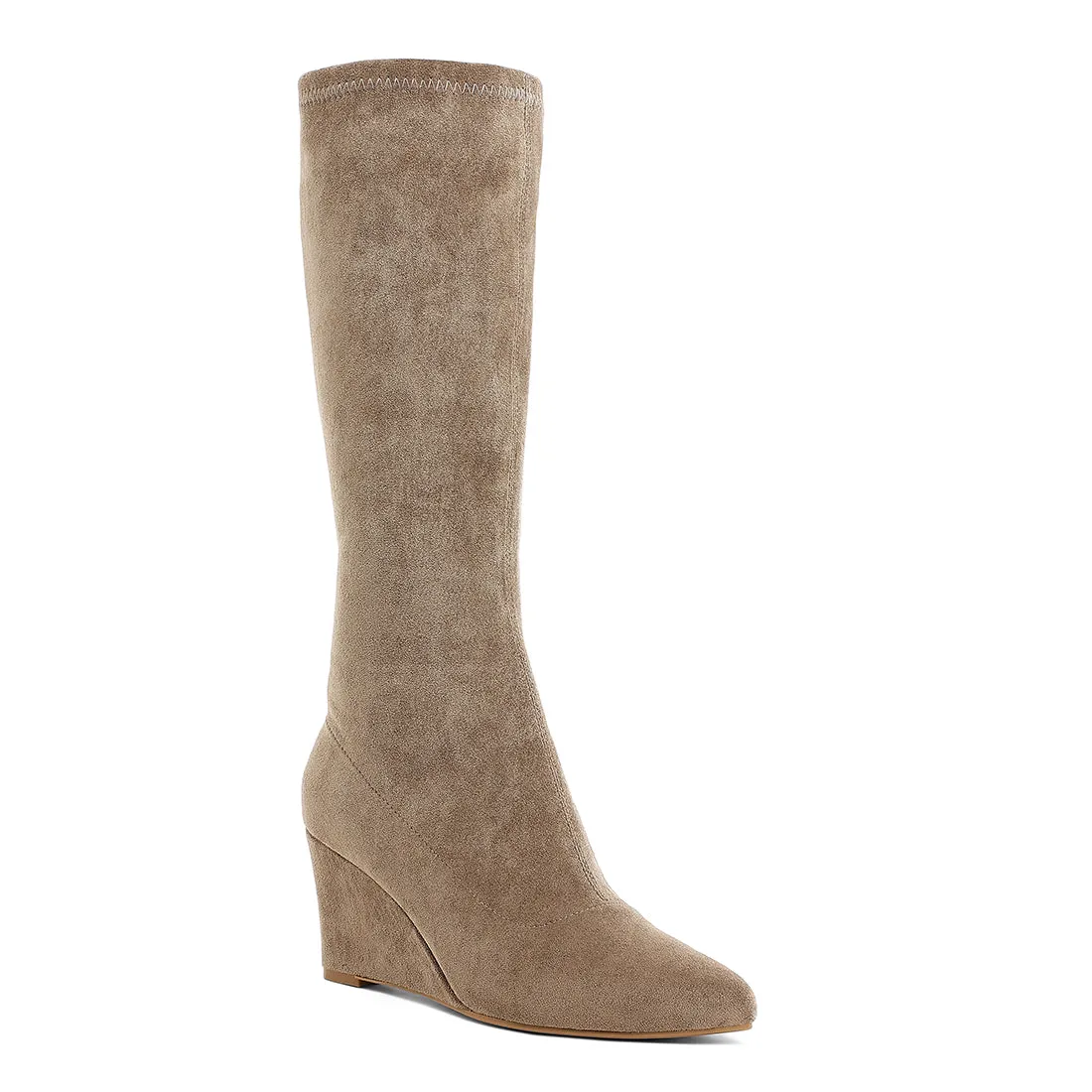 Microfiber Wedge Heel Boots